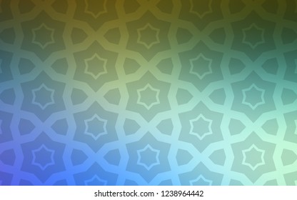 Light Blue, Green vector layout with bright stars. Stars on blurred abstract background with gradient. Template for sell phone backgrounds.