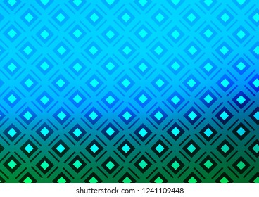 Light Blue, Green vector layout with lines, rectangle. Colorful lines, squares on abstract background with gradient. Backdrop for TV commercials.