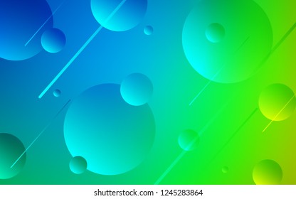Light Blue, Green vector layout with circle shapes. Beautiful colored illustration with blurred circles in nature style. Pattern can be used for futuristic ad, booklets.
