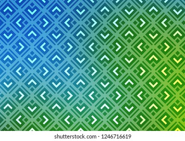 Light Blue, Green vector layout with lines, rectangle. Colorful illustration with lines, cubes on abstract template. Backdrop for TV commercials.