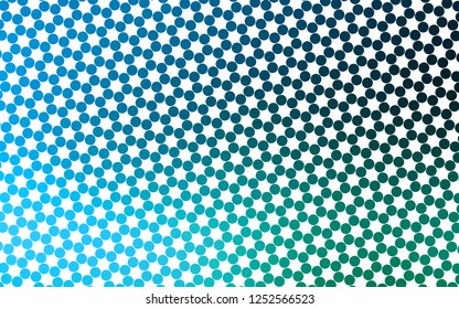Light Blue, Green vector layout with circle shapes. Beautiful colored illustration with blurred circles in nature style. Pattern of water, rain drops.