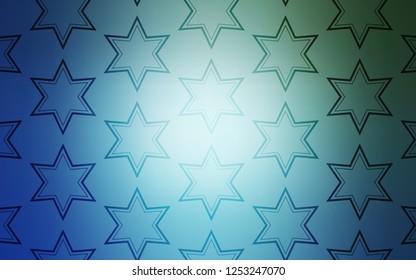 Light Blue, Green vector layout with bright stars. Shining colored illustration with stars. Pattern for wrapping gifts.