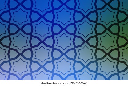 Light Blue, Green vector layout with bright stars. Glitter abstract illustration with colored stars. Best design for your ad, poster, banner.