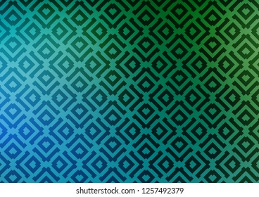 Light Blue, Green vector layout with lines, rectangle. Colorful decorative design in simple style with lines, rhombuses. Pattern for ads, posters, banners.