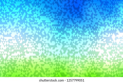 Light Blue, Green vector layout with lines, triangles. Glitter abstract illustration with triangular shapes. Pattern can be used for websites.