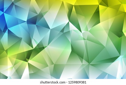 Light Blue, Green vector layout with lines, triangles. Triangles on abstract background with colorful gradient. The template can be used as a background.
