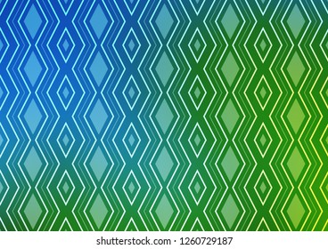 Light Blue, Green vector layout with lines, rectangle. Colorful illustration with lines, cubes on abstract template. Pattern for business booklets, leaflets.