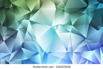 Light Blue, Green vector layout with lines, triangles. Beautiful illustration with triangles in nature style. Modern template for your landing page.