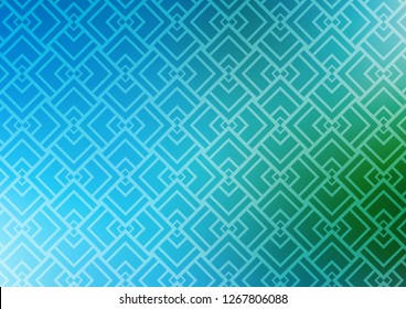 Light Blue, Green vector layout with flat lines. Shining illustration with lines on abstract template. Best design for your ad, poster, banner.