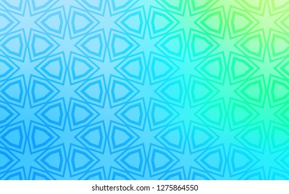 Light Blue, Green vector layout with bright stars. Stars on blurred abstract background with gradient. Template for sell phone backgrounds.