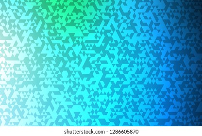 Light Blue, Green vector layout with lines, triangles. Triangles on abstract background with colorful gradient. Pattern can be used for websites.