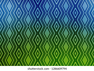 Light Blue, Green vector layout with lines, rectangle. Colorful lines, squares on abstract background with gradient. Smart design for your business advert.