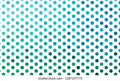 Light Blue, Green vector layout with circle shapes. Beautiful colored illustration with blurred circles in nature style. Pattern of water, rain drops.