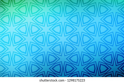 Light Blue, Green vector layout with bright stars. Blurred decorative design in simple style with stars. Best design for your ad, poster, banner.