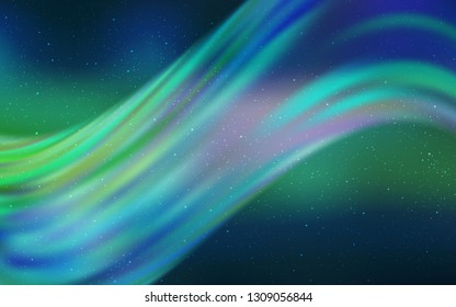 Light Blue, Green vector layout with cosmic stars. Space stars on blurred abstract background with gradient. Smart design for your business advert. - Shutterstock ID 1309056844