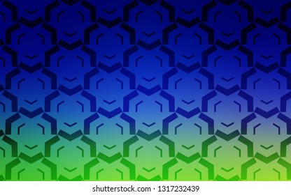 Light Blue, Green vector layout with curved lines. Modern gradient abstract illustration with bandy lines. A completely new template for your design.