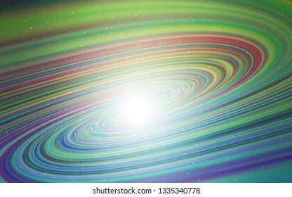 Light Blue, Green vector layout with cosmic stars. Space stars on blurred abstract background with gradient. Best design for your ad, poster, banner.