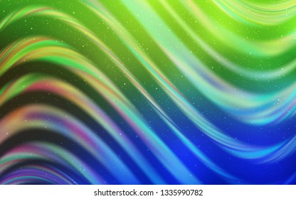 Light Blue, Green vector layout with cosmic stars. Shining colored illustration with bright astronomical stars. Smart design for your business advert.