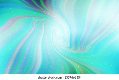 Light Blue, Green vector layout with cosmic stars. Space stars on blurred abstract background with gradient. Pattern for astronomy websites.