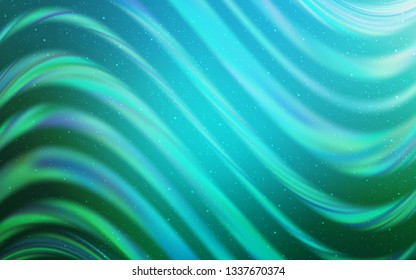 Light Blue, Green vector layout with cosmic stars. Blurred decorative design in simple style with galaxy stars. Pattern for futuristic ad, booklets.