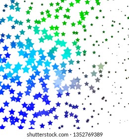 Light Blue, Green vector layout with bright stars. Blur decorative design in simple style with stars. Design for your business promotion.