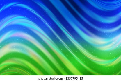 Light Blue, Green vector layout with cosmic stars. Shining colored illustration with bright astronomical stars. Template for cosmic backgrounds.
