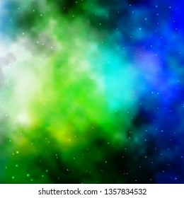 Light Blue, Green vector layout with bright stars. Colorful illustration in abstract style with gradient stars. Pattern for wrapping gifts.