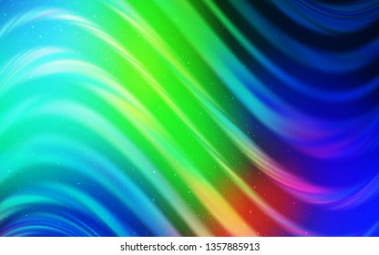 Light Blue, Green vector layout with cosmic stars. Space stars on blurred abstract background with gradient. Template for cosmic backgrounds.