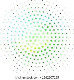 Light Blue, Green vector layout with bright stars. Colorful illustration with abstract gradient stars. Theme for cell phones.