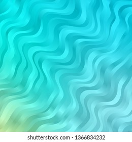 Light Blue, Green vector layout with curves. Illustration in halftone style with gradient curves. Template for your UI design.