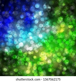 Light Blue, Green vector layout with circles. Abstract illustration with colorful spots in nature style. Design for your commercials.