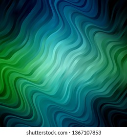 Light Blue, Green vector layout with wry lines. Colorful illustration in circular style with lines. Pattern for busines booklets, leaflets