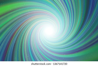 Light Blue, Green vector layout with cosmic stars. Blurred decorative design in simple style with galaxy stars. Template for cosmic backgrounds.