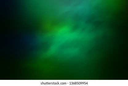 Light Blue, Green vector layout with cosmic stars. Space stars on blurred abstract background with gradient. Pattern for astrology websites.