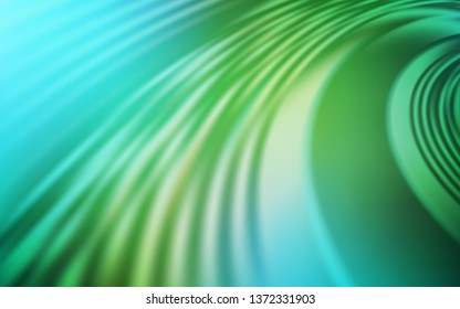 Light Blue, Green vector layout with curved lines. Colorful abstract illustration with gradient lines. Colorful wave pattern for your design.