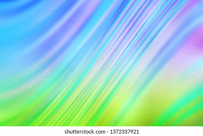 Light Blue, Green vector layout with cosmic stars. Shining illustration with sky stars on abstract template. Pattern for astrology websites.