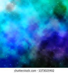 Light Blue, Green vector layout with bright stars. Blur decorative design in simple style with stars. Pattern for new year ad, booklets.