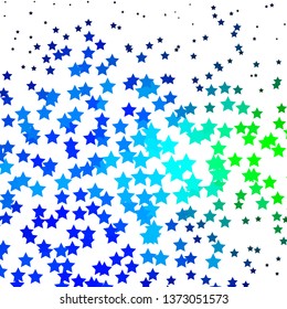 Light Blue, Green vector layout with bright stars. Colorful illustration in abstract style with gradient stars. Design for your business promotion.