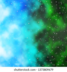 Light Blue, Green vector layout with bright stars. Colorful illustration with abstract gradient stars. Best design for your ad, poster, banner.