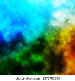 Light Blue, Green vector layout with circles. Glitter abstract illustration with colorful drops. Pattern for business ads.