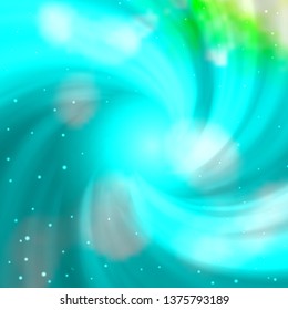 Light Blue, Green vector layout with bright stars. Blur decorative design in simple style with stars. Theme for cell phones.