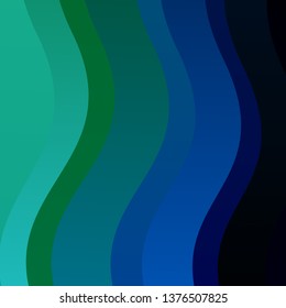 Light Blue, Green vector layout with wry lines. Abstract illustration with gradient bows. Pattern for websites, landing pages.