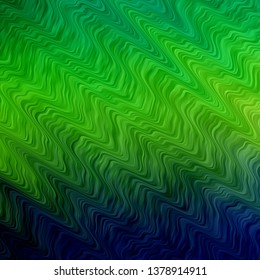 Light Blue, Green vector layout with wry lines. Colorful geometric sample with gradient curves.  Best design for your ad, poster, banner.