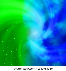 Light Blue, Green vector layout with bright stars. Colorful illustration in abstract style with gradient stars. Pattern for websites, landing pages.