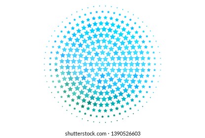 Light Blue, Green vector layout with bright stars. Glitter abstract illustration with colored stars. The pattern can be used for websites.