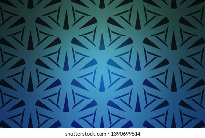 Light Blue, Green vector layout with lines, triangles. Triangles on abstract background with colorful gradient. Pattern for commercials.