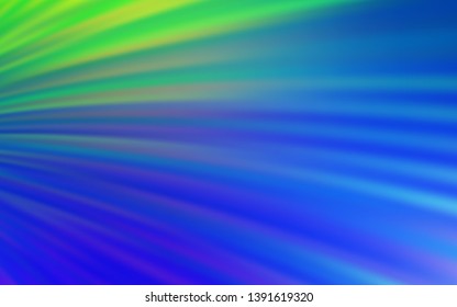 Light Blue, Green vector layout with bent lines. Colorful geometric sample with gradient lines.  Template for cell phone screens.