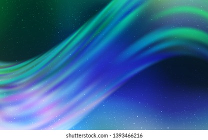 Light Blue, Green vector layout with cosmic stars. Glitter abstract illustration with colorful cosmic stars. Pattern for astronomy websites.