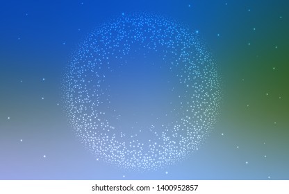 Light Blue, Green vector layout with cosmic stars. Modern abstract illustration with Big Dipper stars. Best design for your ad, poster, banner.