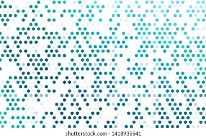 Light Blue, Green vector layout with hexagonal shapes. Illustration of colored hexagons on white surface. Pattern for texture of wallpapers.